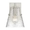 Z-Lite Analia Wall Sconce, 1-Light, 6.5 In.W x 7.5 In.L x 9.25 In.H, Brushed Nickel/Clear Ribbed 1101-1S-BN - alternate 1